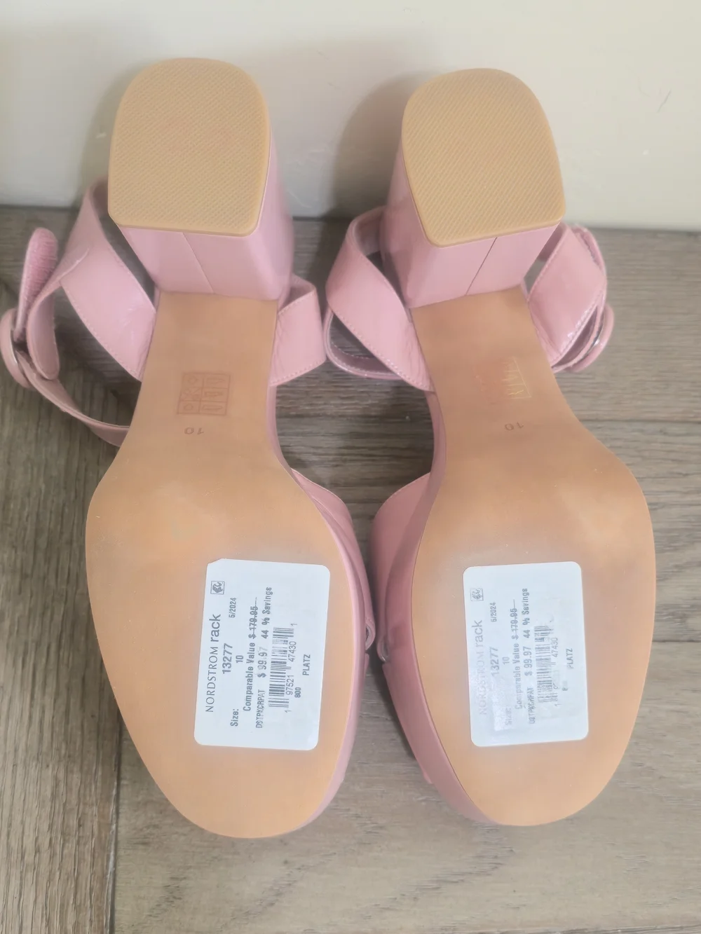 Jeffrey Campbell Platz Pink Blush Patent Leather Platform Heels Size 10 Feminine